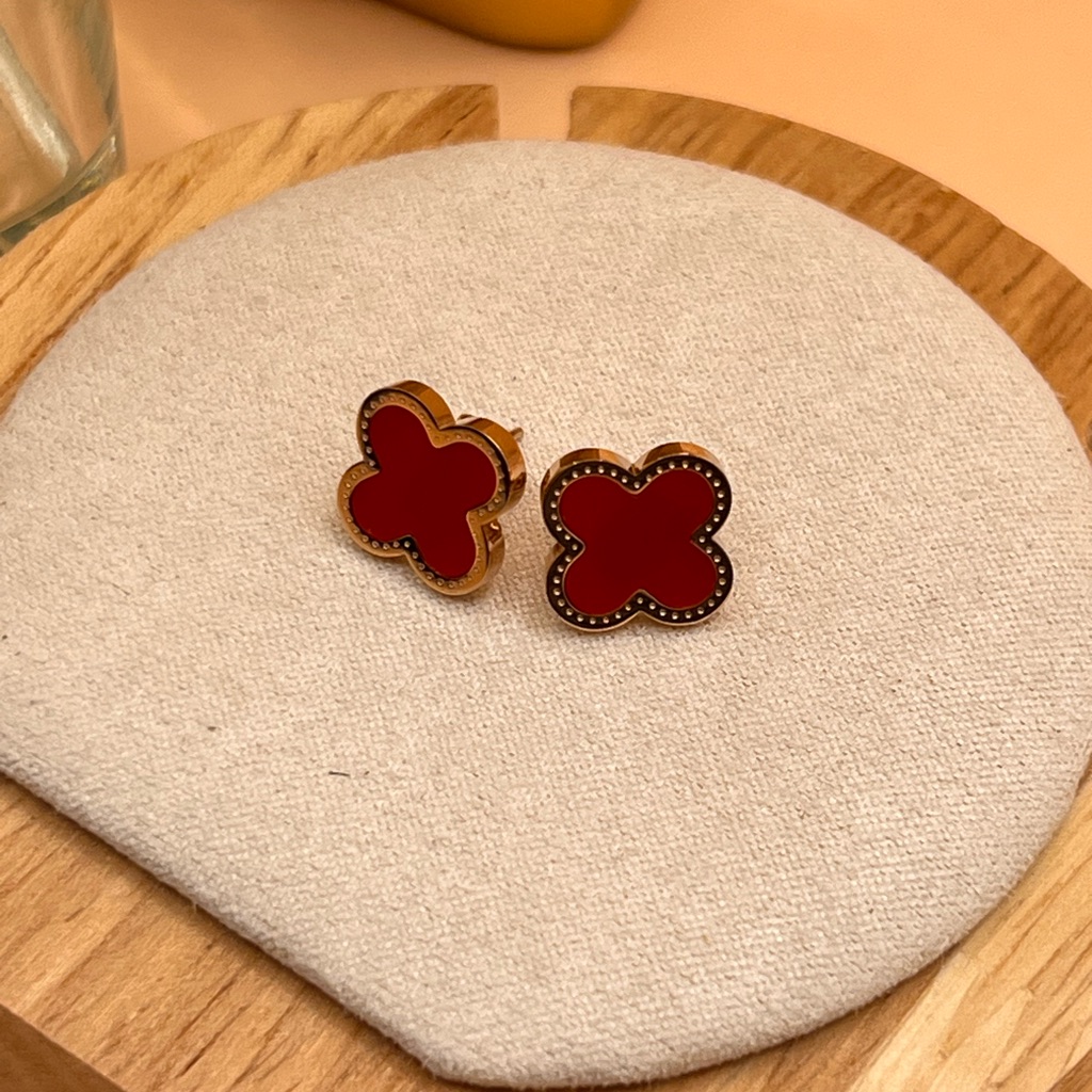 (Rosegold+Red)14k Gold Platedstud Star Earringgift For Her